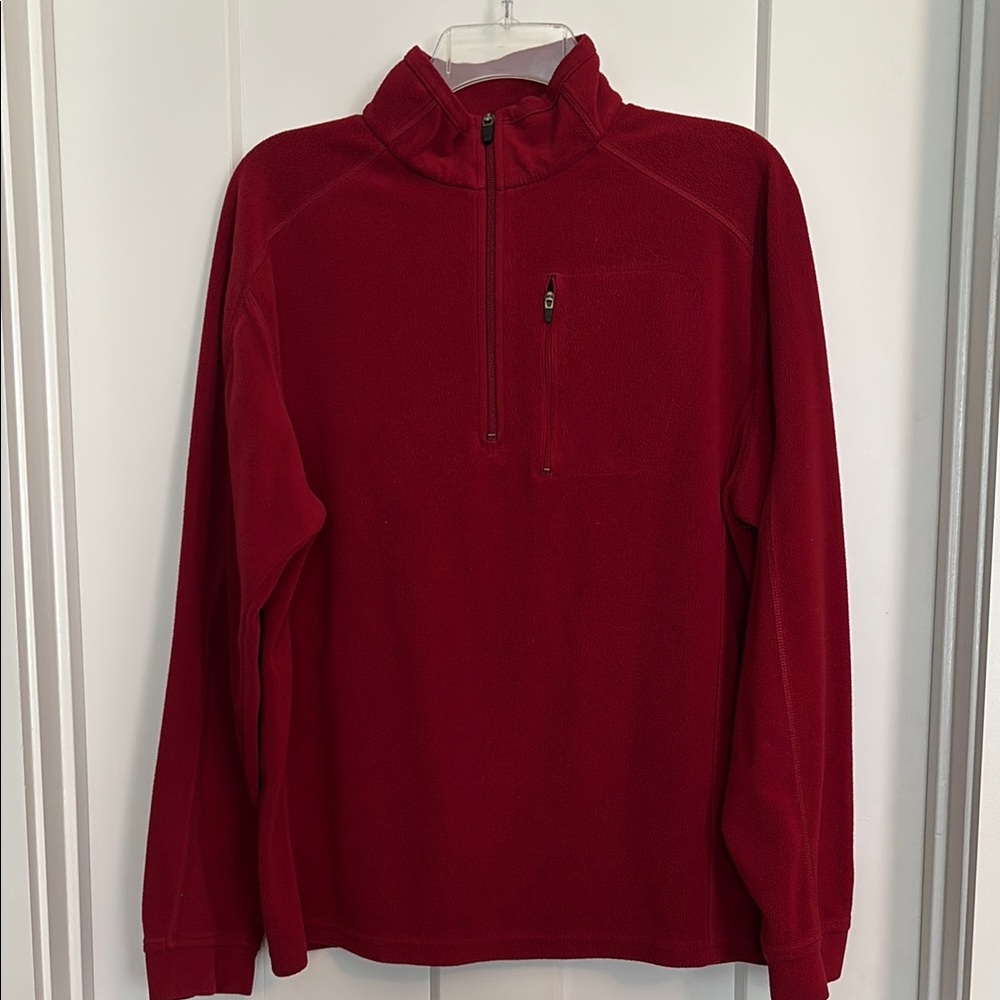 L.L. Bean Red Turtleneck Fleece Sweater